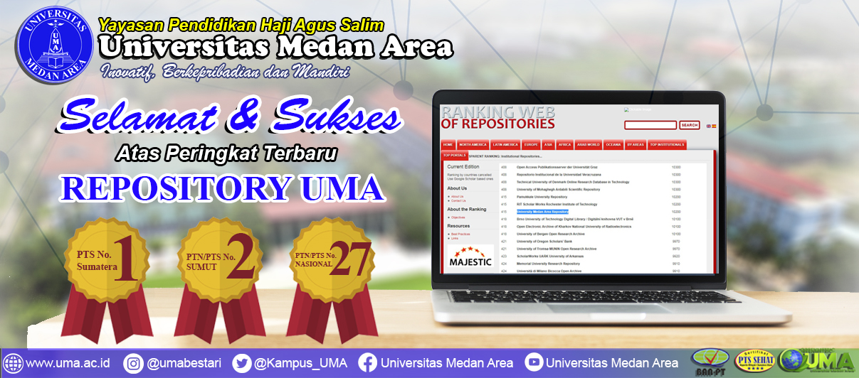 Repository Universitas Medan Area Terbaik Tingkat PTS Se-Sumatera Versi Webometrics